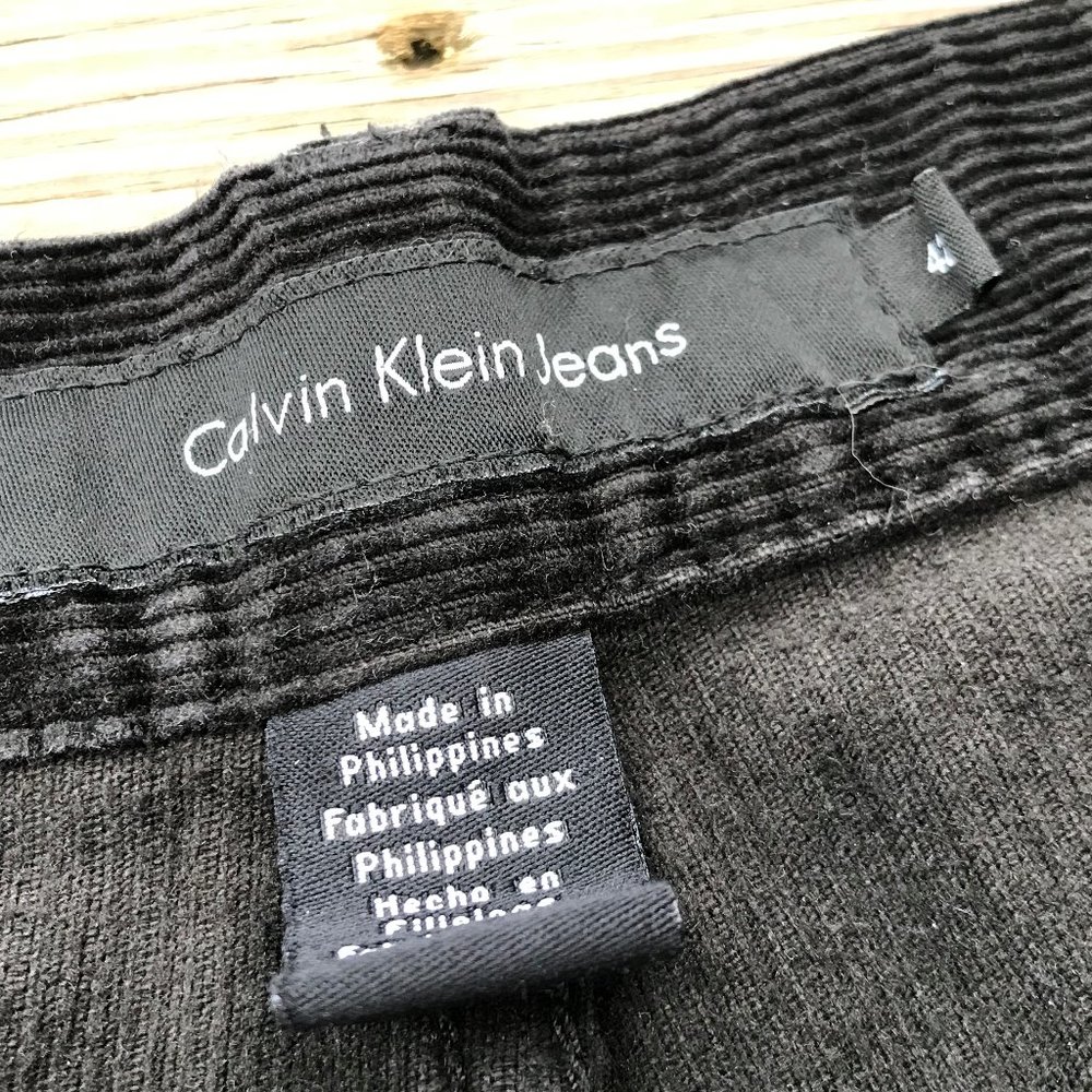 Calvin Klein Jeans Men Corduroy Black Pant Cotton - Picture 6 of 8